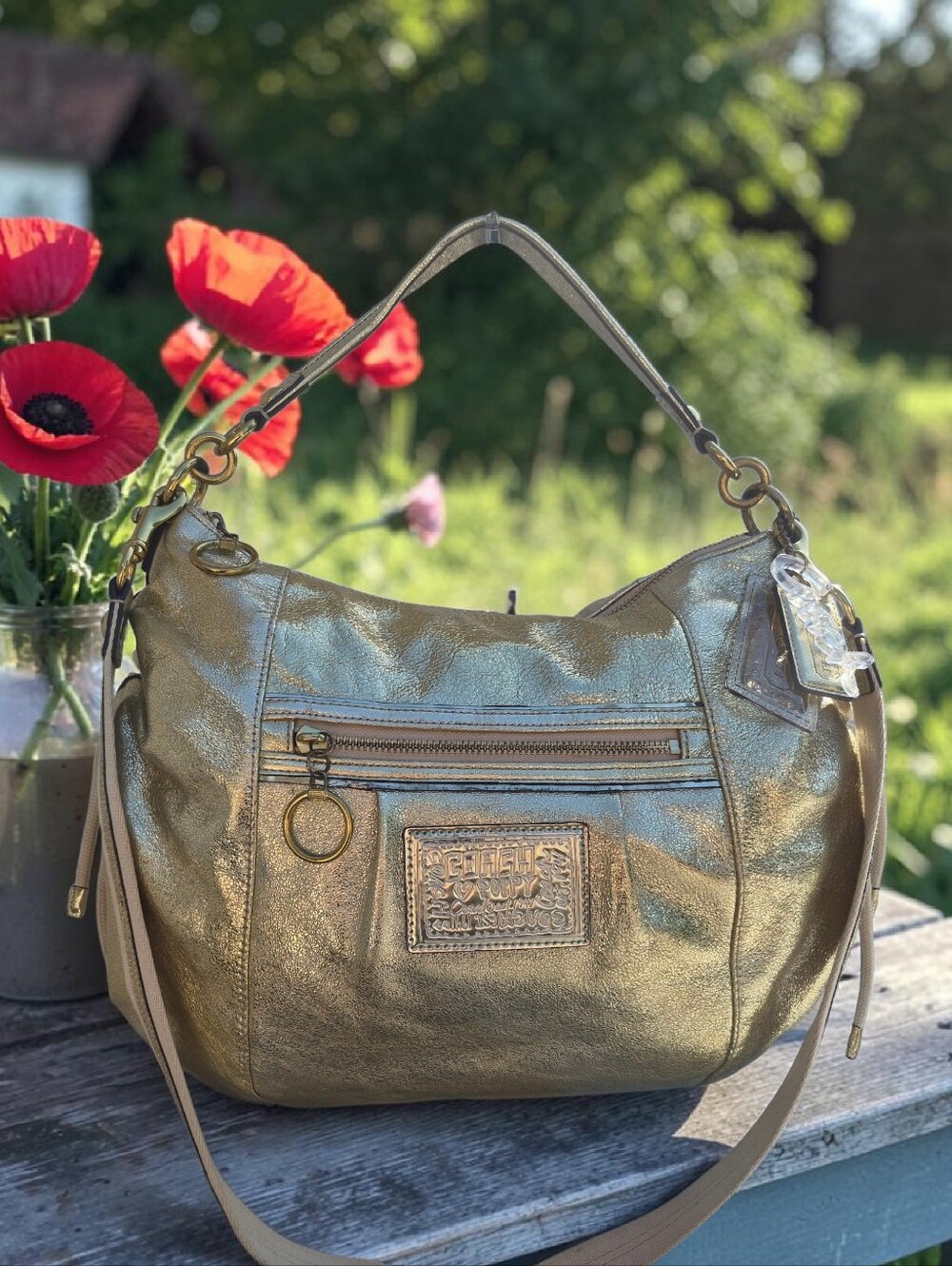 Coach Metallic Gold Hobo Bag